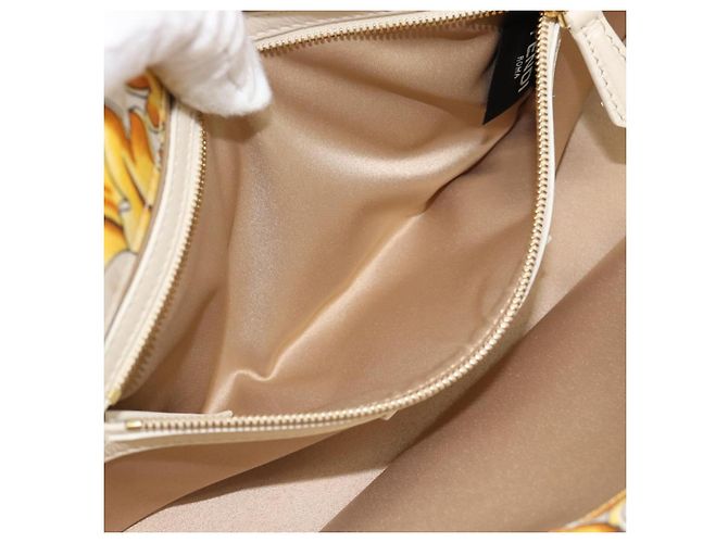FENDI Zucca Canvas Mamma Baguette Bag Nylon 2way Beige Gold Auth 185628SAM D'oro - vista 25