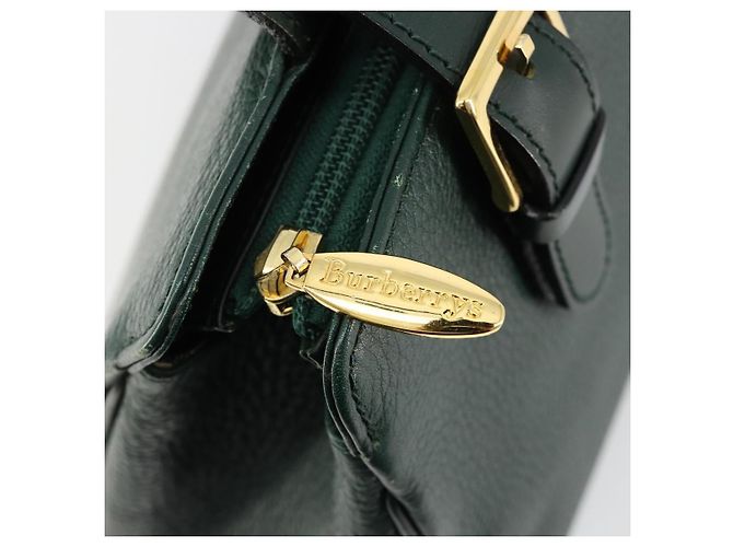 Borsa a mano Burberry in pelle verde e oro Autentica BA13284 D'oro - vista 11
