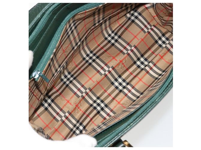 Borsa a mano Burberry in pelle verde e oro Autentica BA13284 D'oro - vista 12