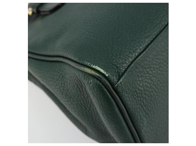 Borsa a mano Burberry in pelle verde e oro Autentica BA13284 D'oro - vista 14