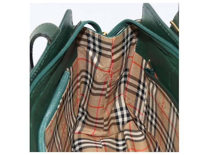Borsa a mano Burberry in pelle verde e oro Autentica BA13284 D'oro - vista 18