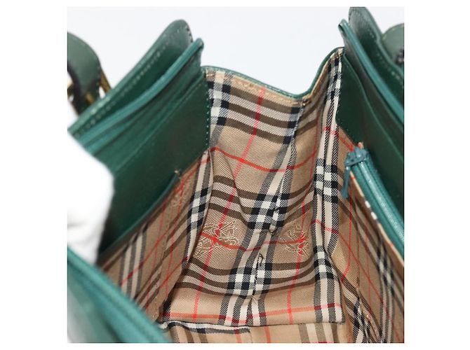 Borsa a mano Burberry in pelle verde e oro Autentica BA13284 D'oro - vista 19