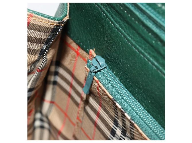 Borsa a mano Burberry in pelle verde e oro Autentica BA13284 D'oro - vista 20