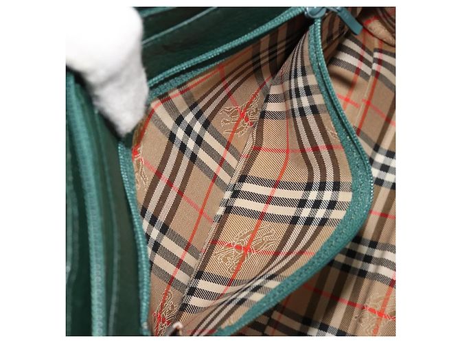 Borsa a mano Burberry in pelle verde e oro Autentica BA13284 D'oro - vista 21