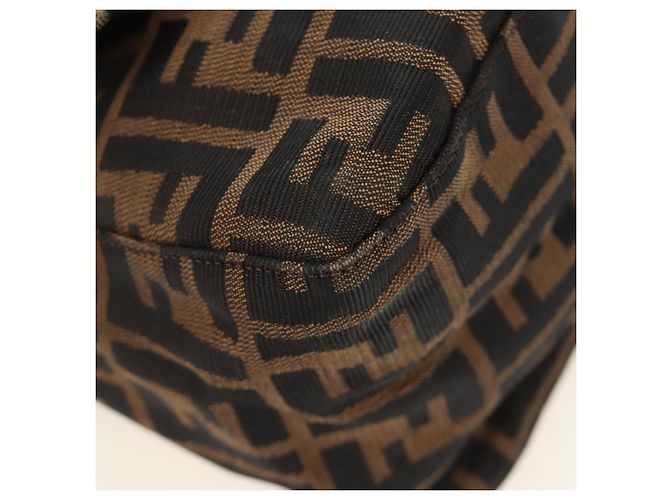 FENDI Zucca Canvas Mamma Baguette Shoulder Bag Black Brown Auth BA13419SAV Marrone Nero - vista 15