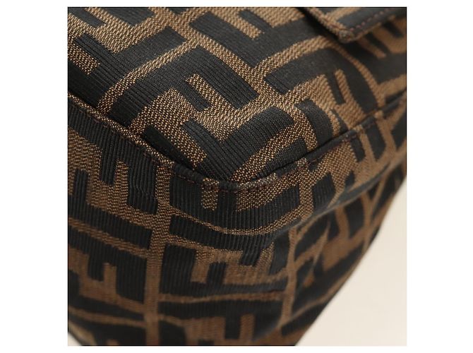 FENDI Zucca Canvas Mamma Baguette Shoulder Bag Black Brown Auth BA13419SAV Marrone Nero - vista 16