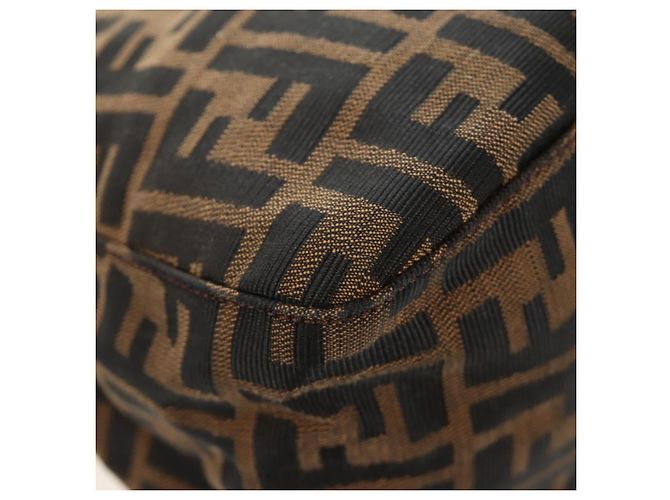 FENDI Zucca Canvas Mamma Baguette Shoulder Bag Black Brown Auth BA13419SAV Marrone Nero - vista 17