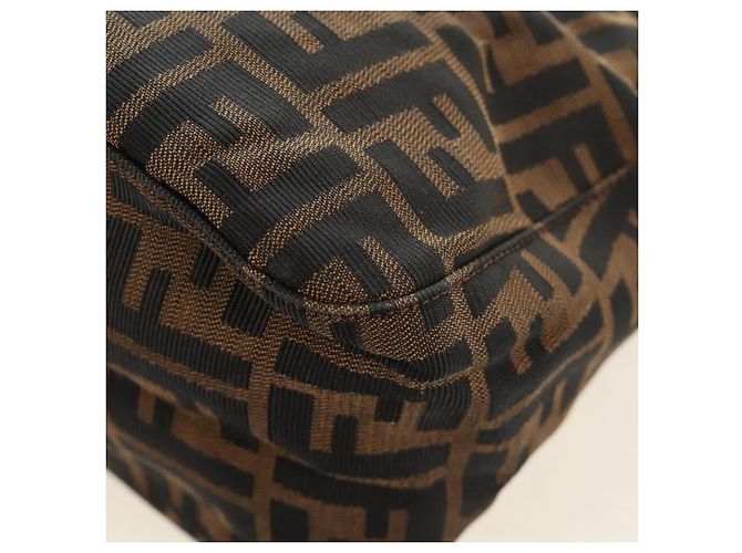 FENDI Zucca Canvas Mamma Baguette Shoulder Bag Black Brown Auth BA13419SAV Marrone Nero - vista 18