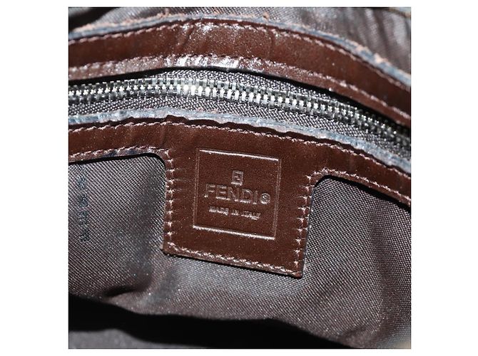 FENDI Zucca Canvas Mamma Baguette Shoulder Bag Black Brown Auth BA13419SAV Marrone Nero - vista 21