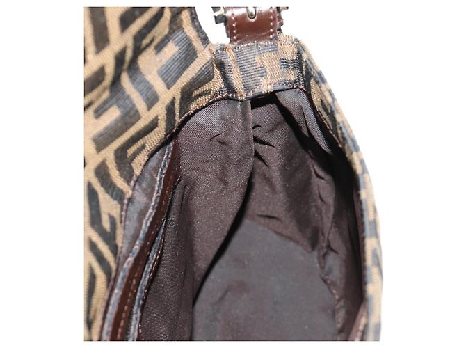 FENDI Zucca Canvas Mamma Baguette Shoulder Bag Black Brown Auth BA13419SAV Marrone Nero - vista 23