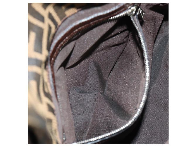 FENDI Zucca Canvas Mamma Baguette Shoulder Bag Black Brown Auth BA13419SAV Marrone Nero - vista 25