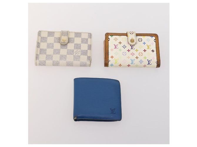 LOUIS VUITTON Bulgari Damier Vernis Epi Wallet PVC 7 Set White Blue Auth BA13273 Bianco Bronzo - vista 5