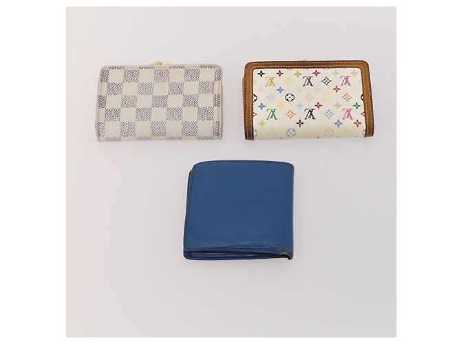 LOUIS VUITTON Bulgari Damier Vernis Epi Wallet PVC 7 Set White Blue Auth BA13273 Bianco Bronzo - vista 6