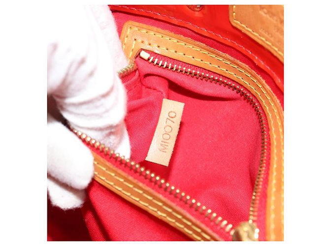 LOUIS VUITTON Monogram Vernis Reade PM Hand Bag Red Rouge M91088 LV Auth ti3944 Rosso - vista 12