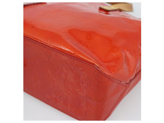LOUIS VUITTON Monogram Vernis Reade PM Hand Bag Red Rouge M91088 LV Auth ti3944 Rosso - vista 15