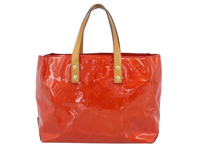 LOUIS VUITTON Monogram Vernis Reade PM Hand Bag Red Rouge M91088 LV Auth ti3944 Rosso - vista 2