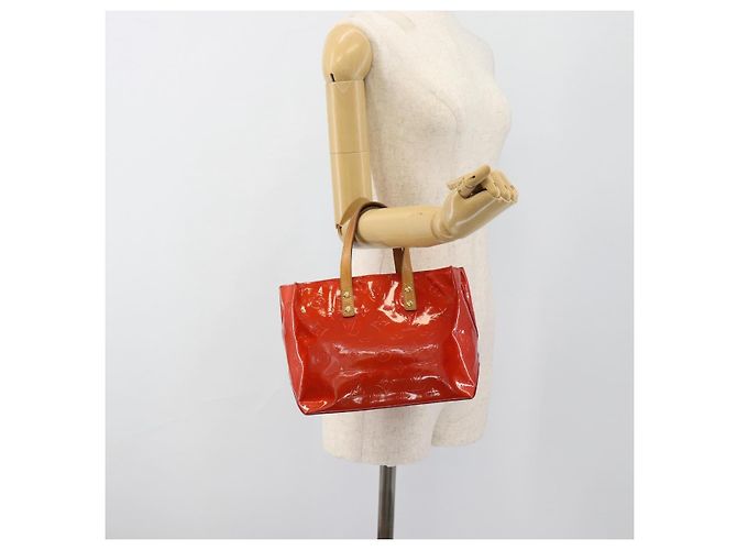 LOUIS VUITTON Monogram Vernis Reade PM Hand Bag Red Rouge M91088 LV Auth ti3944 Rosso - vista 21