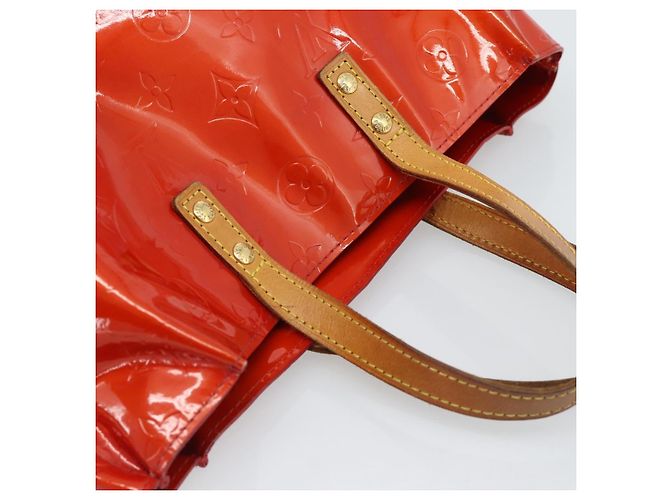 LOUIS VUITTON Monogram Vernis Reade PM Hand Bag Red Rouge M91088 LV Auth ti3944 Rosso - vista 6