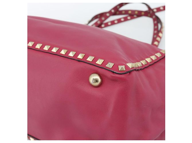 VALENTINO Studs Tote Bag Leder 2way Pink Gold Auth BA13360 Golden - Ansicht 10