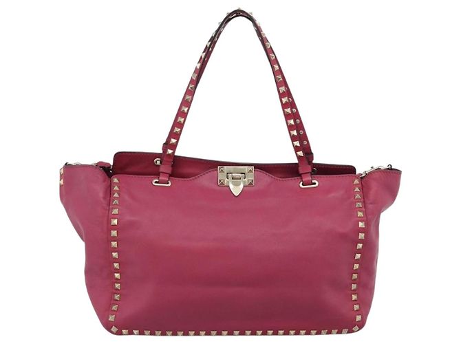 VALENTINO Studs Tote Bag Leder 2way Pink Gold Auth BA13360 Golden - Ansicht 13