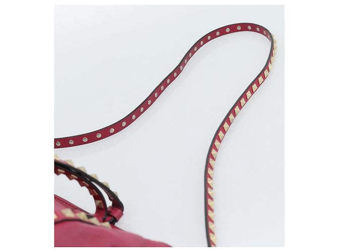 VALENTINO Studs Tote Bag Leder 2way Pink Gold Auth BA13360 Golden - Ansicht 14