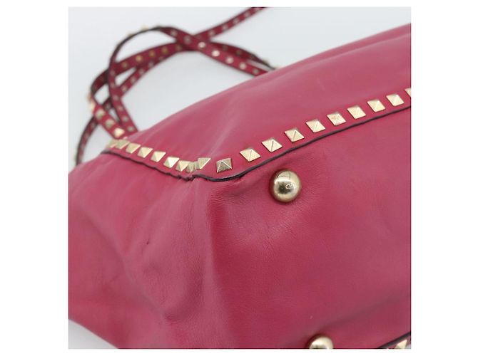 VALENTINO Studs Tote Bag Leder 2way Pink Gold Auth BA13360 Golden - Ansicht 15