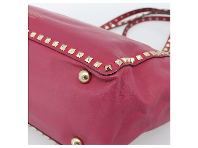 VALENTINO Studs Tote Bag Leder 2way Pink Gold Auth BA13360 Golden - Ansicht 16