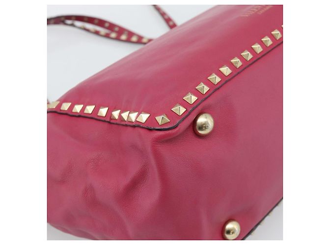VALENTINO Studs Tote Bag Leder 2way Pink Gold Auth BA13360 Golden - Ansicht 17