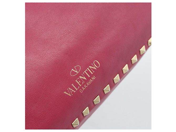 VALENTINO Studs Tote Bag Leder 2way Pink Gold Auth BA13360 Golden - Ansicht 18
