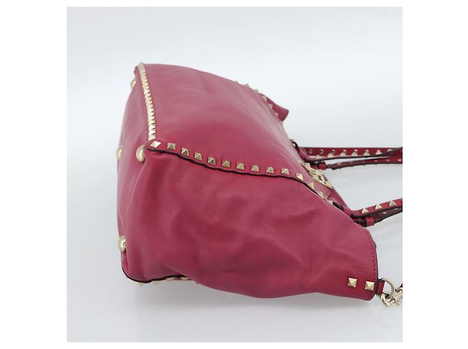 VALENTINO Studs Tote Bag Leder 2way Pink Gold Auth BA13360 Golden - Ansicht 4
