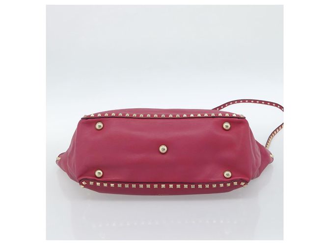 VALENTINO Studs Tote Bag Leder 2way Pink Gold Auth BA13360 Golden - Ansicht 5