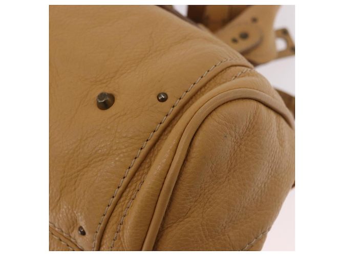Chloé Bolsa Chloe Paddington de Couro Bege Ouro Prata Auth am11792V Dourado - vista 17