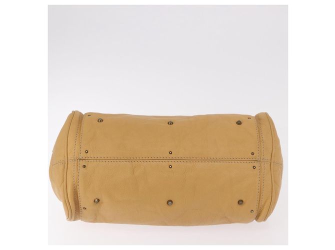 Chloé Bolsa Chloe Paddington de Couro Bege Ouro Prata Auth am11792V Dourado - vista 5