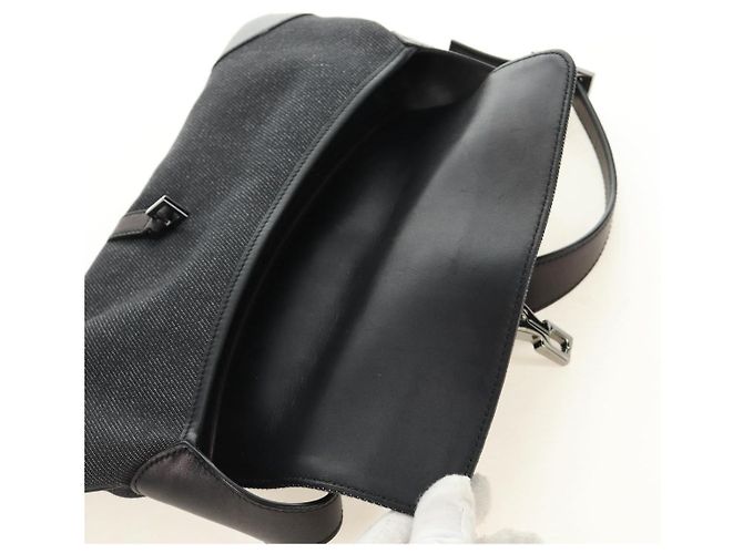 Borsa a Spalla GUCCI Jackie Denim Nero Argento 90667 Auth 184577SAM - vista 19