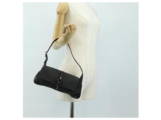 Borsa a Spalla GUCCI Jackie Denim Nero Argento 90667 Auth 184577SAM - vista 26