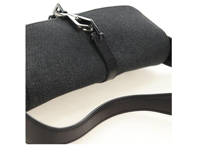 Borsa a Spalla GUCCI Jackie Denim Nero Argento 90667 Auth 184577SAM - vista 6