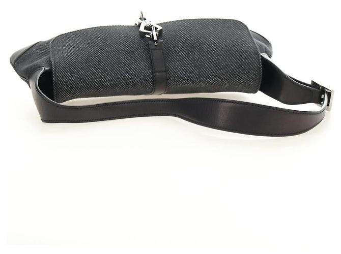 Borsa a Spalla GUCCI Jackie Denim Nero Argento 90667 Auth 184577SAM - vista 7