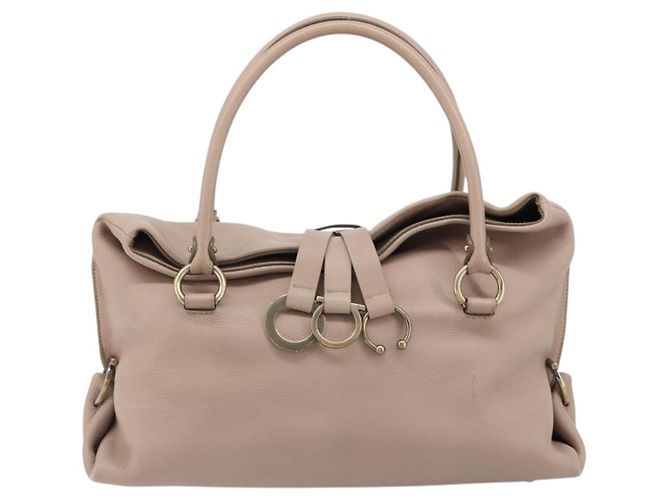 Bolso de mano Salvatore Ferragamo de cuero beige dorado Auth 185164A - vista 13