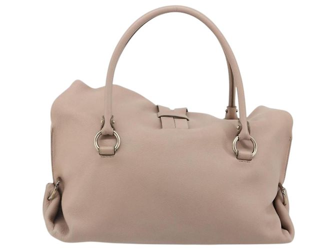 Bolso de mano Salvatore Ferragamo de cuero beige dorado Auth 185164A - vista 2