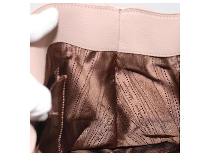 Bolso de mano Salvatore Ferragamo de cuero beige dorado Auth 185164A - vista 21
