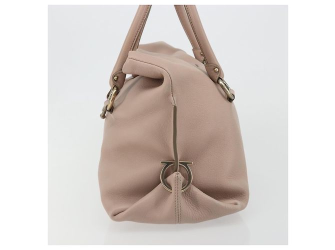 Bolso de mano Salvatore Ferragamo de cuero beige dorado Auth 185164A - vista 3