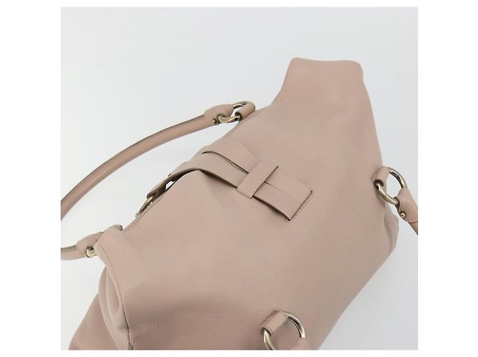 Bolso de mano Salvatore Ferragamo de cuero beige dorado Auth 185164A - vista 6