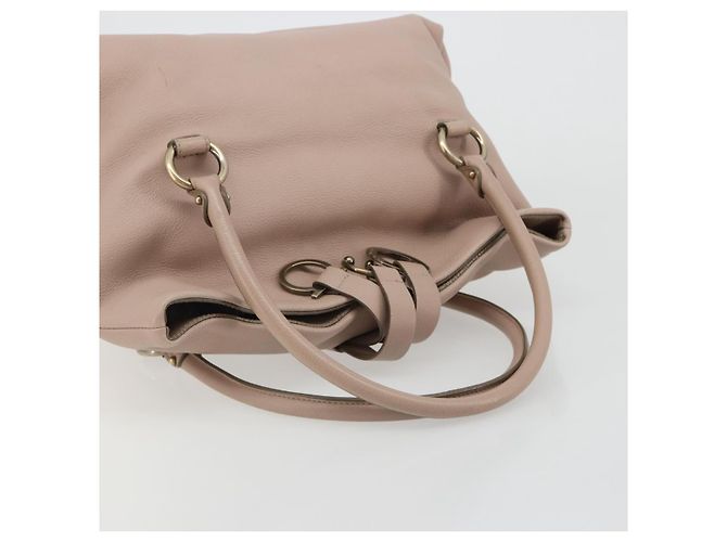 Bolso de mano Salvatore Ferragamo de cuero beige dorado Auth 185164A - vista 7
