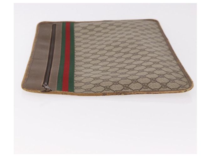 Clutch GUCCI GG Supreme Web Sherry Line PVC Beige 89 02 060 Auth ar13939 - vista 5