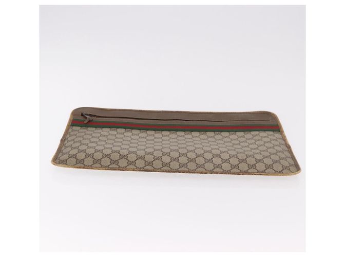 Clutch GUCCI GG Supreme Web Sherry Line PVC Beige 89 02 060 Auth ar13939 - vista 7