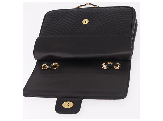 Borsa a Spalla con Catena BALLY in Pelle Nera e Oro Auth kk687A Nero D'oro - vista 10