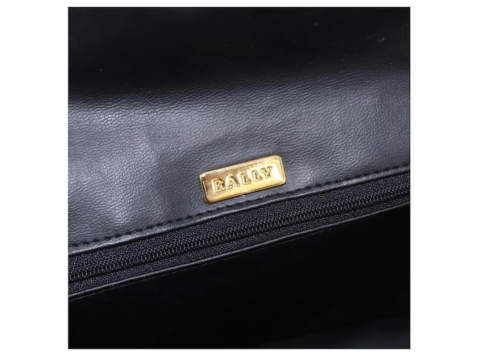 Borsa a Spalla con Catena BALLY in Pelle Nera e Oro Auth kk687A Nero D'oro - vista 11