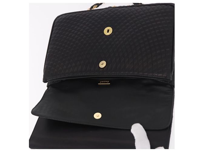 Borsa a Spalla con Catena BALLY in Pelle Nera e Oro Auth kk687A Nero D'oro - vista 18