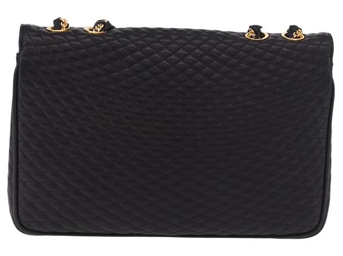 Borsa a Spalla con Catena BALLY in Pelle Nera e Oro Auth kk687A Nero D'oro - vista 2