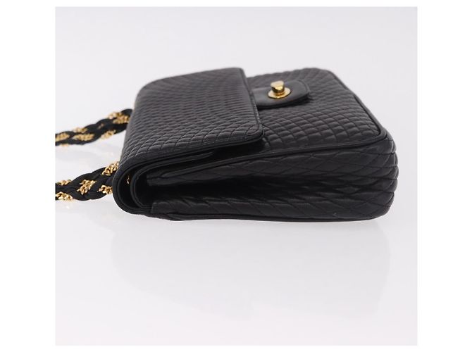 Borsa a Spalla con Catena BALLY in Pelle Nera e Oro Auth kk687A Nero D'oro - vista 4